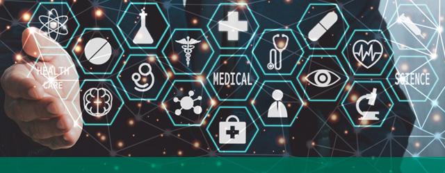 futuristic illustration of medical related iconography